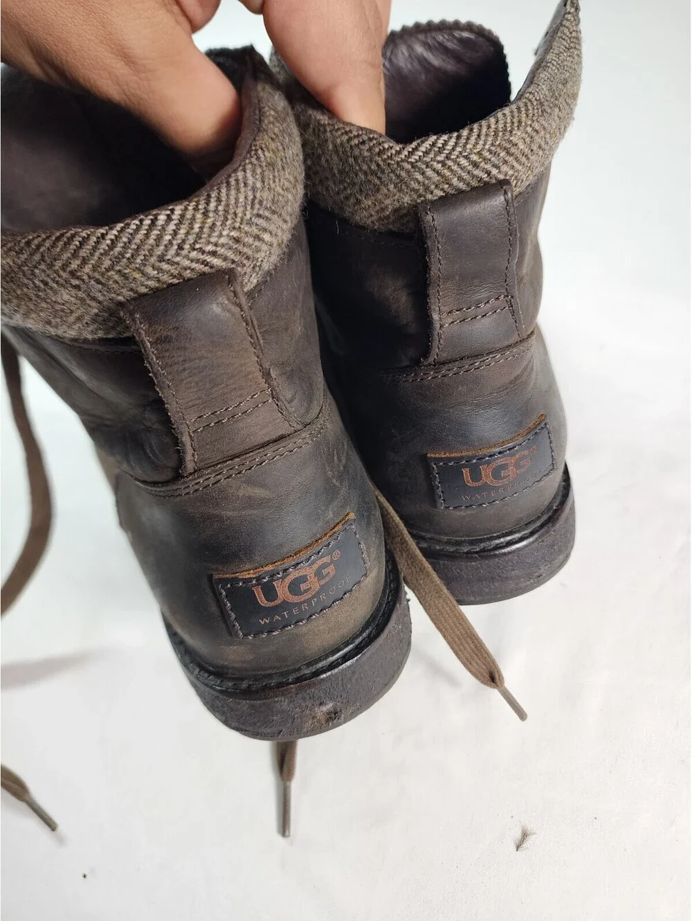 UGG Brown Leather Water Proof Discontinued Men's Boots Size 10